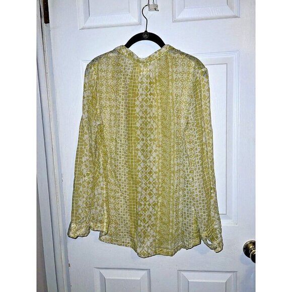 Anthropologie HEI HEI Daytrip Yellow Floral Print Long Sleeve Blouse Size S - Picture 8 of 9